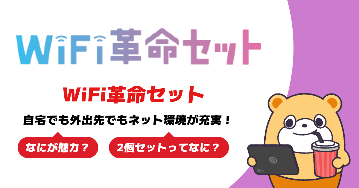 2個セットが嬉しい！WiFi革命セットで自宅でも外出先でもネット環境が充実！