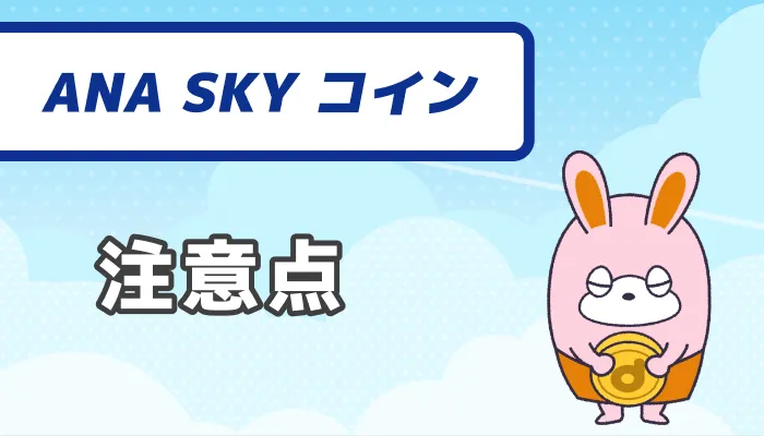 ANA SKY コイン：注意点